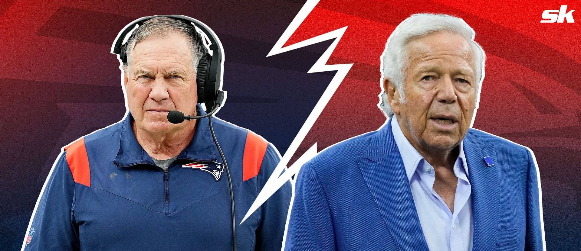 Bill Belichick, left, Robert Kraft, right