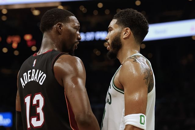 WATCH: Jayson Tatum rolls his ankle after Bam Adebayo pulls off a Joe ...