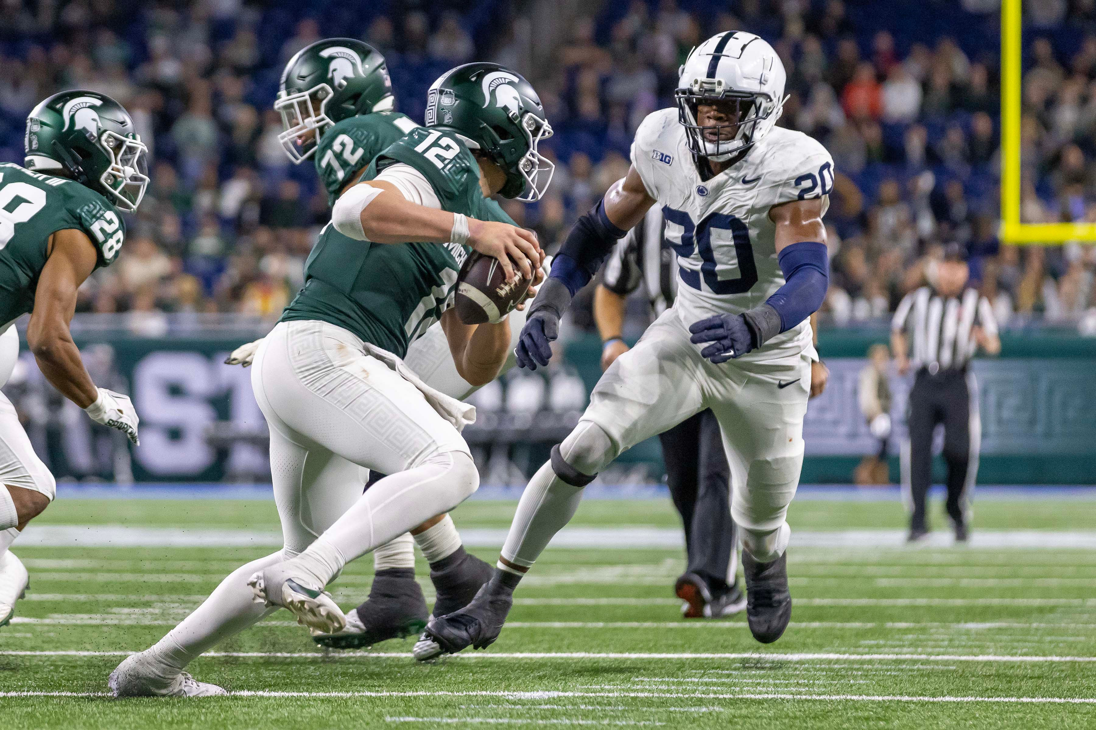 Penn State&#039;s Adisa Isaac is a promising pass rushing prospect for the NBA Draft.