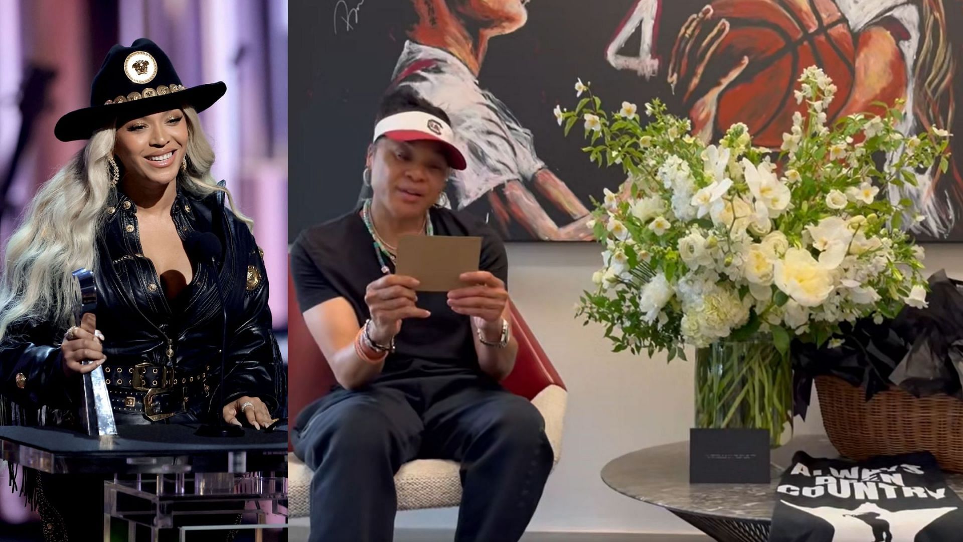 Musical superstar Beyoncé sent a card and flowers to congratulate South Carolina coach Dawn Staley for helping the Gamecocks win the 2024 national championship.