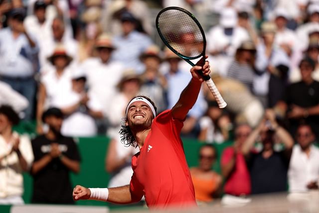 Stefanos Tsitsipas after beating Jannik Sinner at the Monte-Carlo Masters.