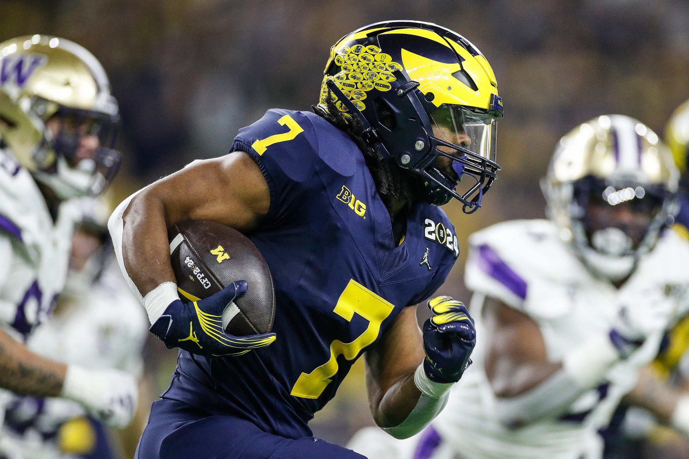 Donovan Edwards looked ready for the position of top running back after he played well in the Michigan spring game on Saturday.
