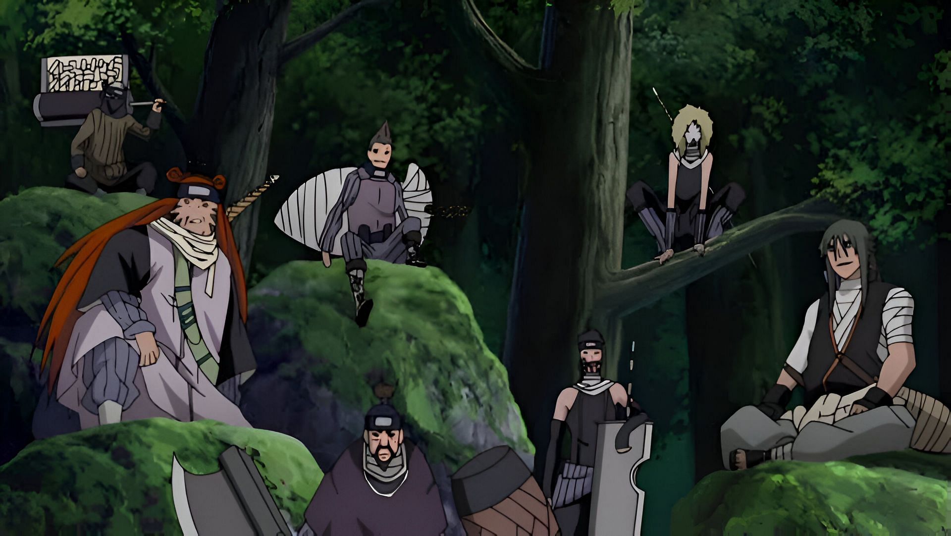 The Seven Swordsmen of the Mist as seen in the anime (Image via Studio Pierrot)
