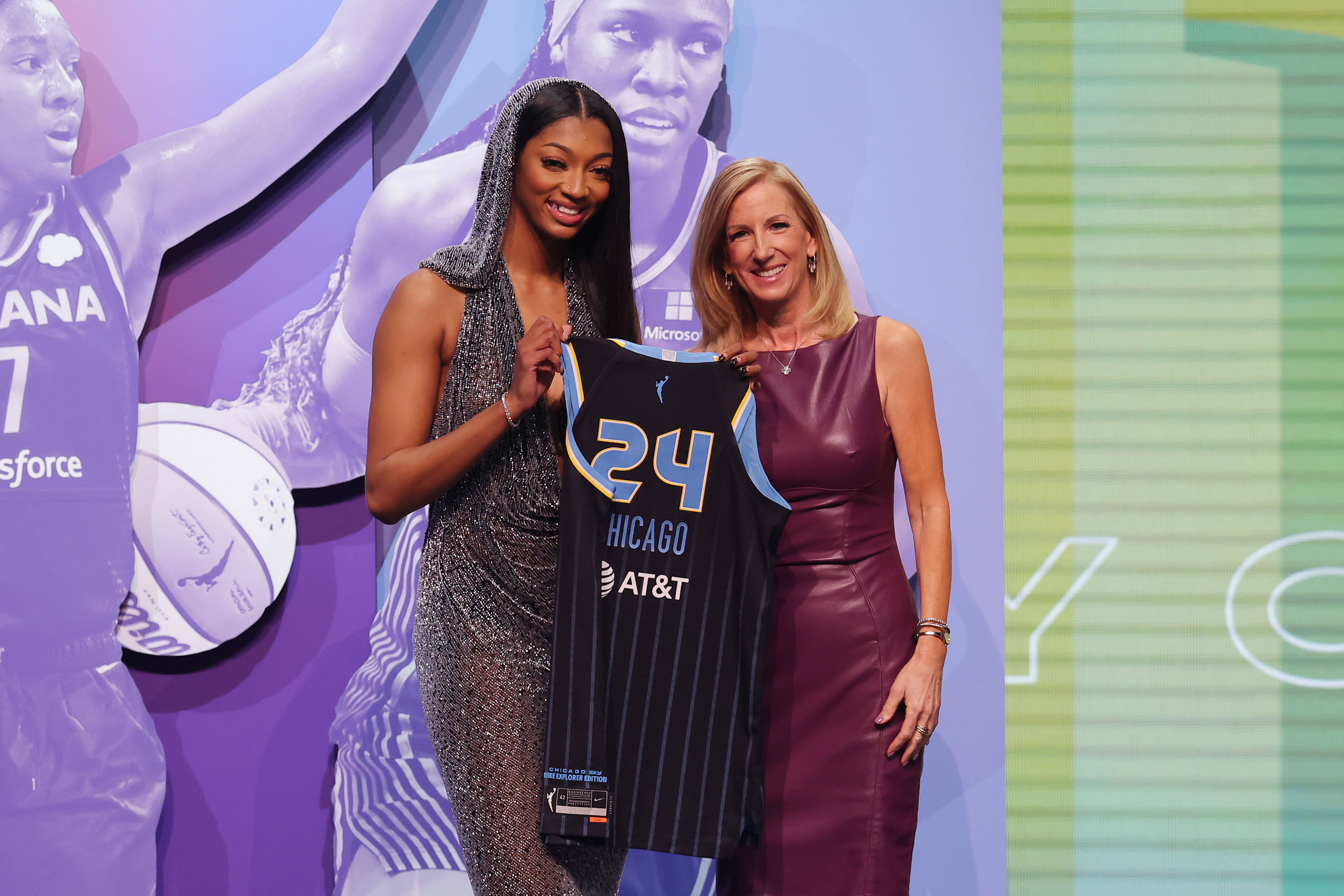 Reese (L) was picked seventh overall by the Chicago Sky in the 2024 WNBA draft