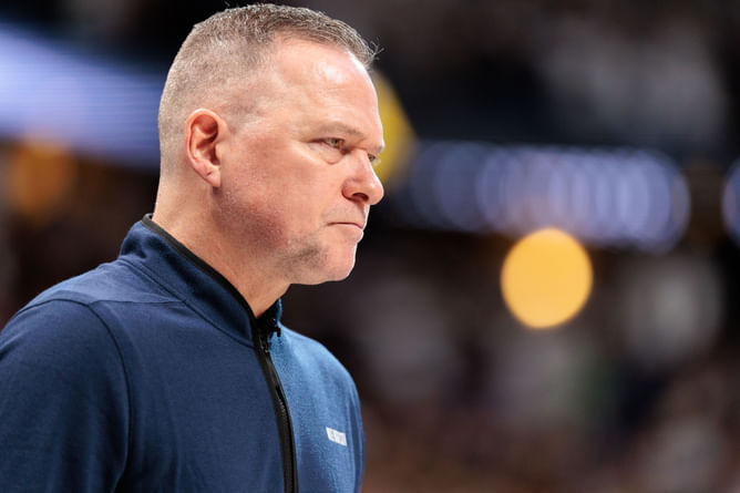 Michael Malone on how Lakers' free-throw disparity factors into Nuggets' game plan: "Went into the series knowing they had a +500 differential"