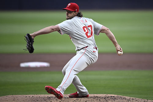 Try using Aaron Nola's pitching windup in MLB The Show 24