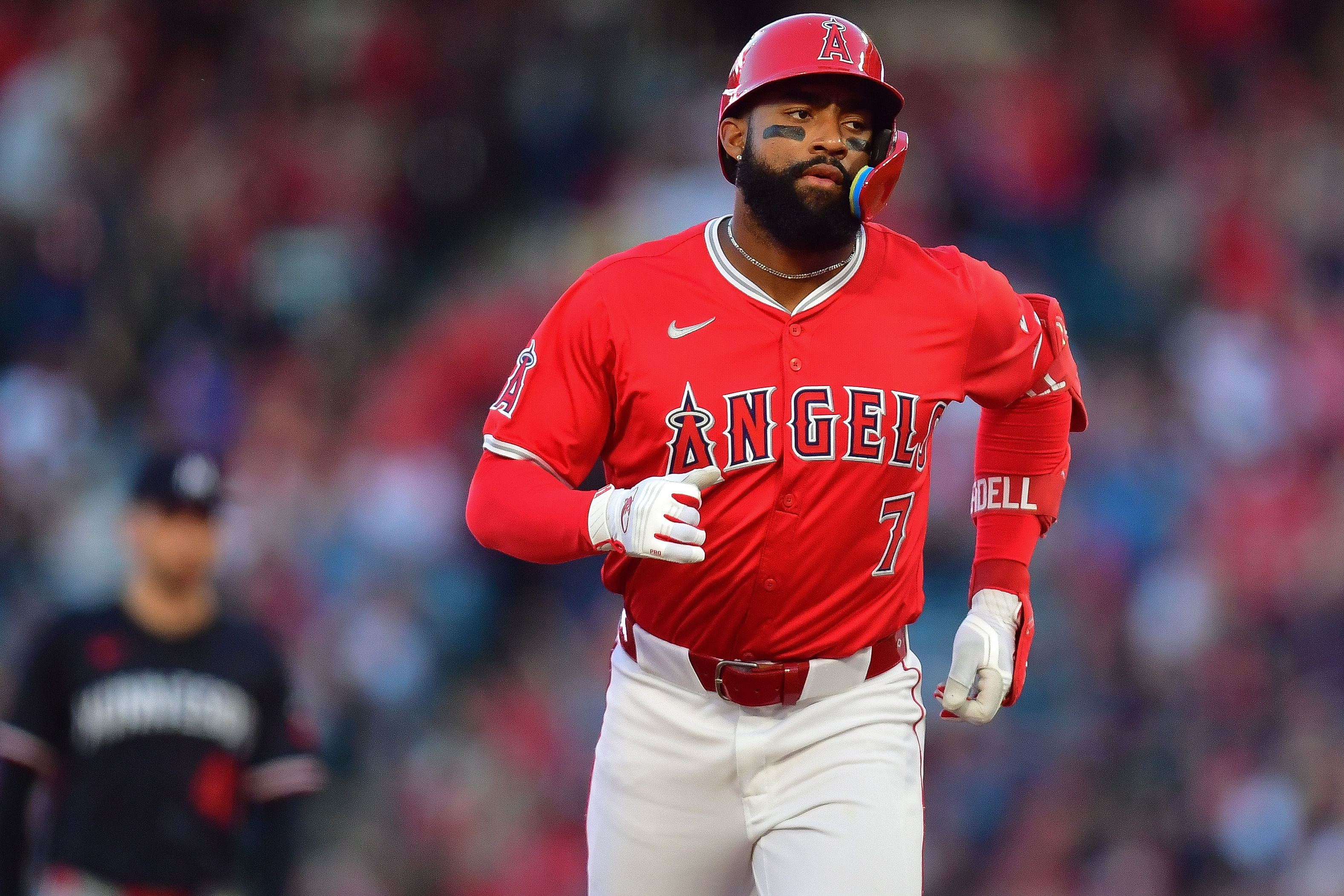 Jo Adell has played left field for the Angels