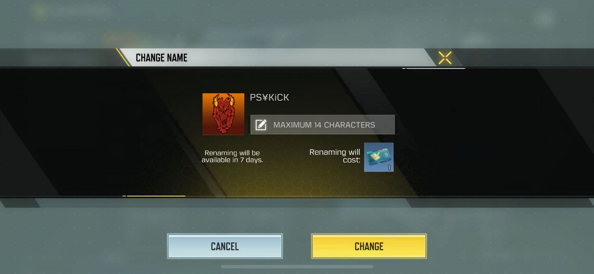 Change your name (Image via Activision)