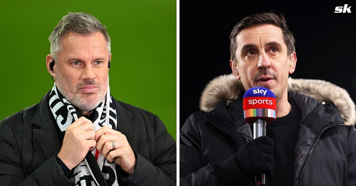 [L-to-R] Jamie Carragher and Gary Neville.