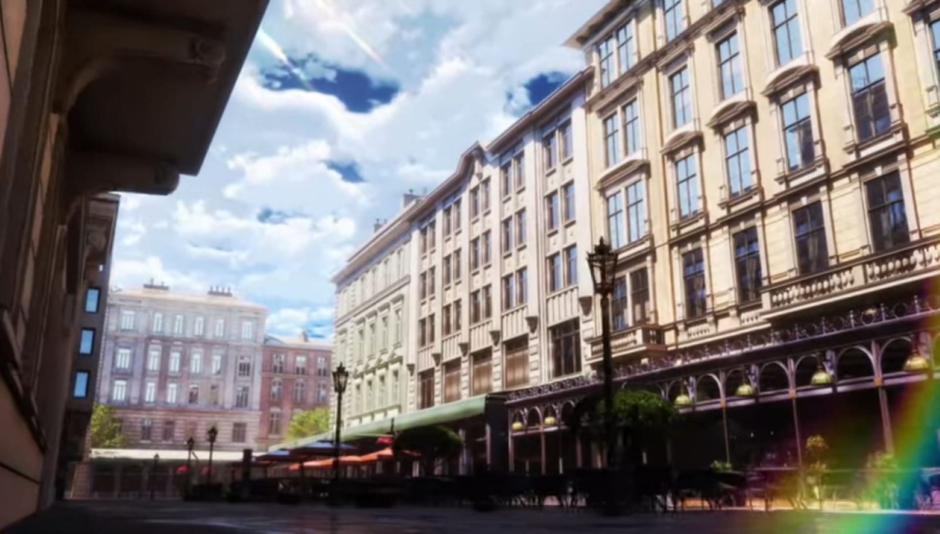 The buildings, as seen in the trailer (Image via GoHands)