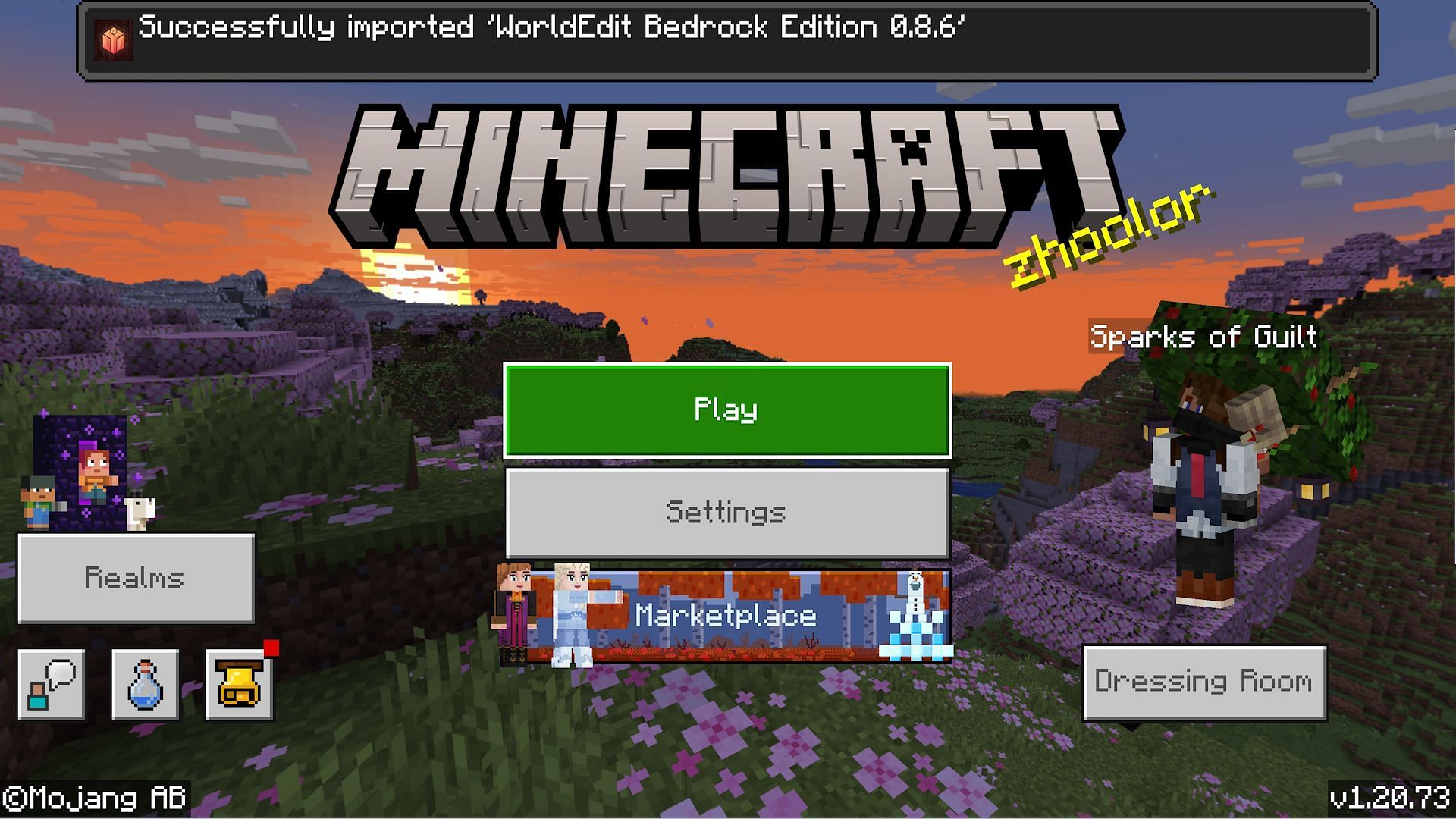 The Minecraft Bedrock WorldEdit addon will import and install itself (Image via Mojang)