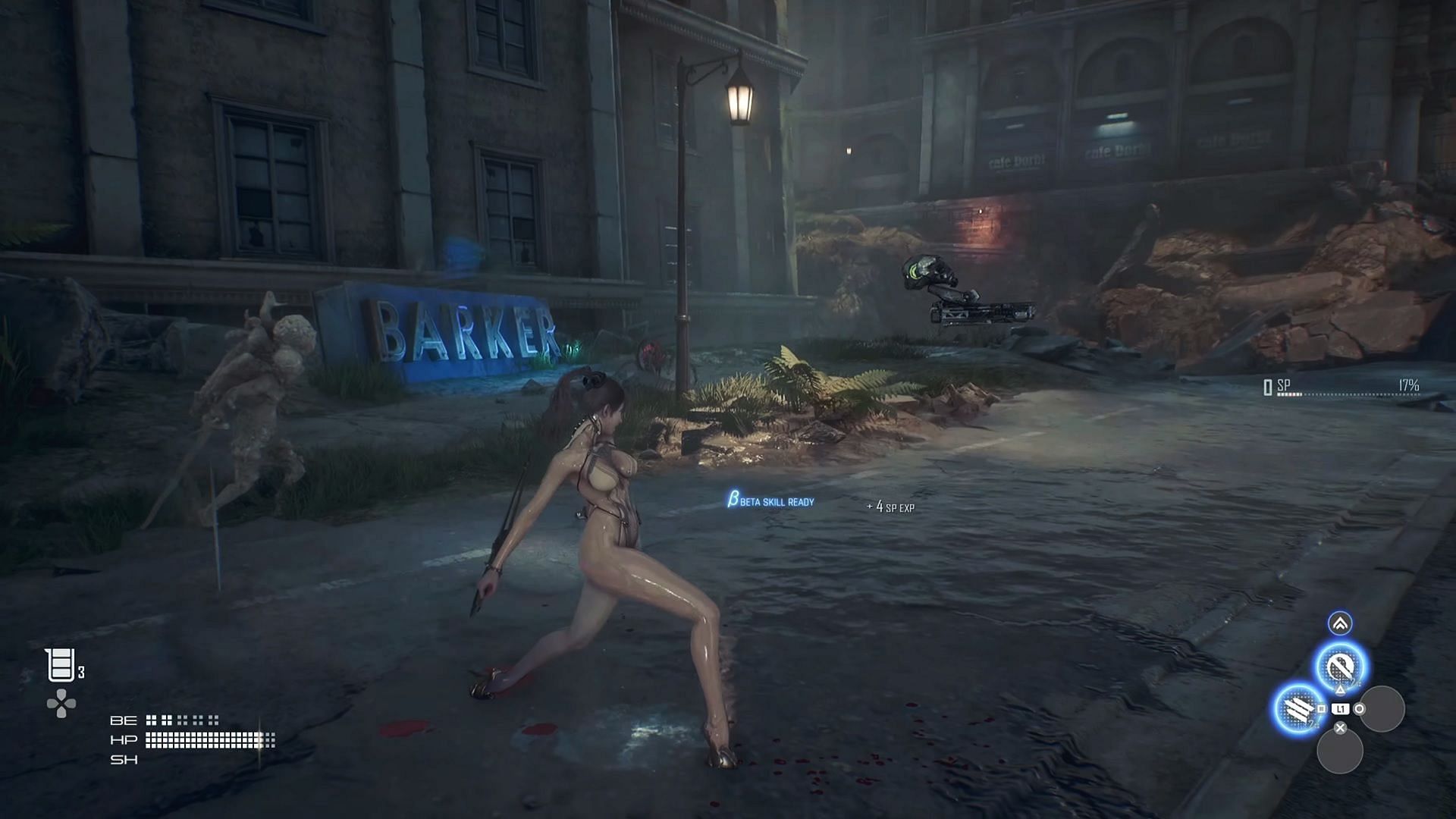 Eve&#039;s character during combat in Stellar Blade (Image via Sony Interactive Entertainment)