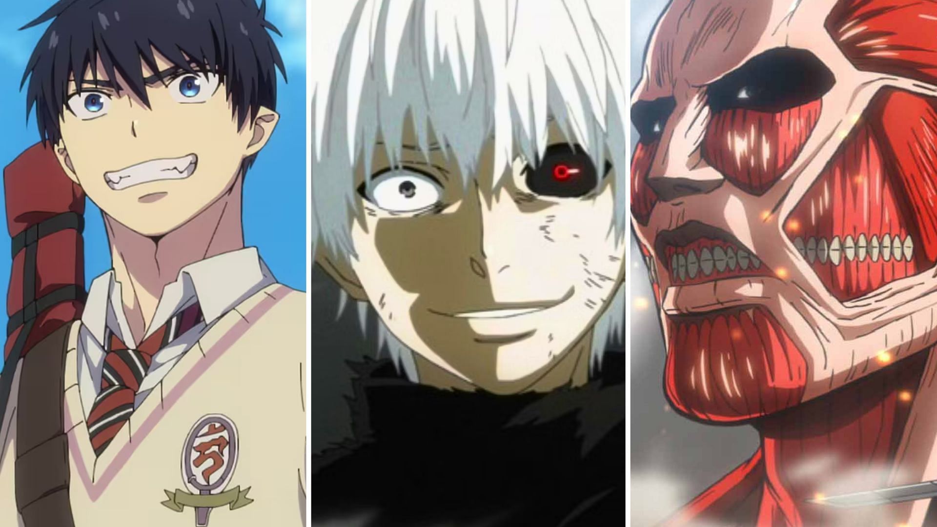 Blue Exorcist, Parasyte, Attack on Titan 