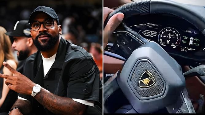 Marcus Jordan rolls up to dad's golf 'paradise' Grove XXIII in $241,843 Lambo