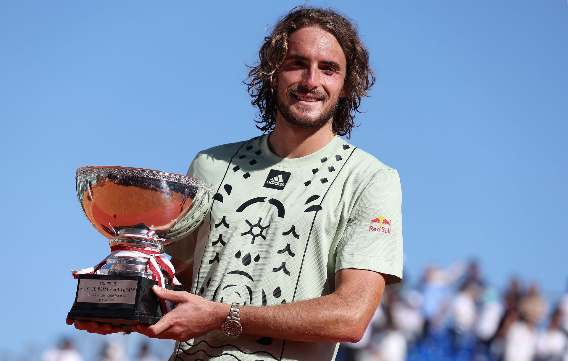 Stefanos Tsitsipas with the 2024 Monte-Carlo Masters trophy