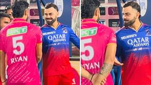 [Watch] Riyan Parag has a candid chat with idol Virat Kohli after RR vs RCB IPL 2024 match