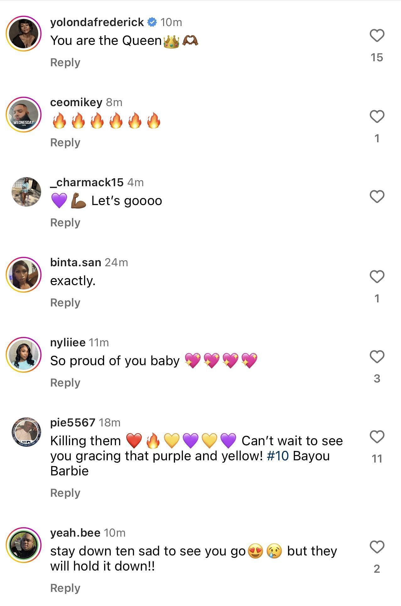 Fans react on Instagram