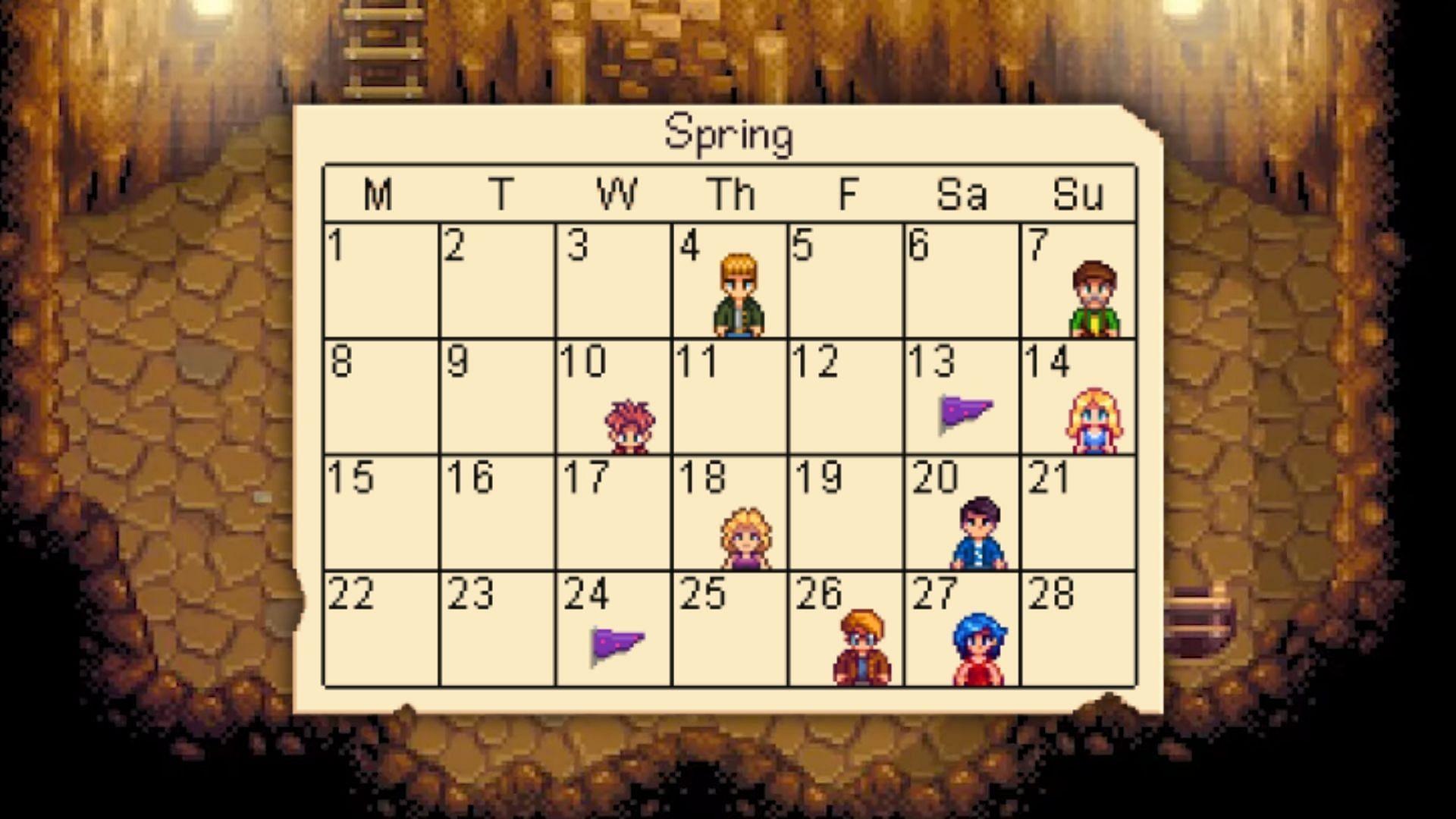 How to find and use the Calendar in Stardew Valley. (Image via ConcernedApe and Stardew Valley Wiki)