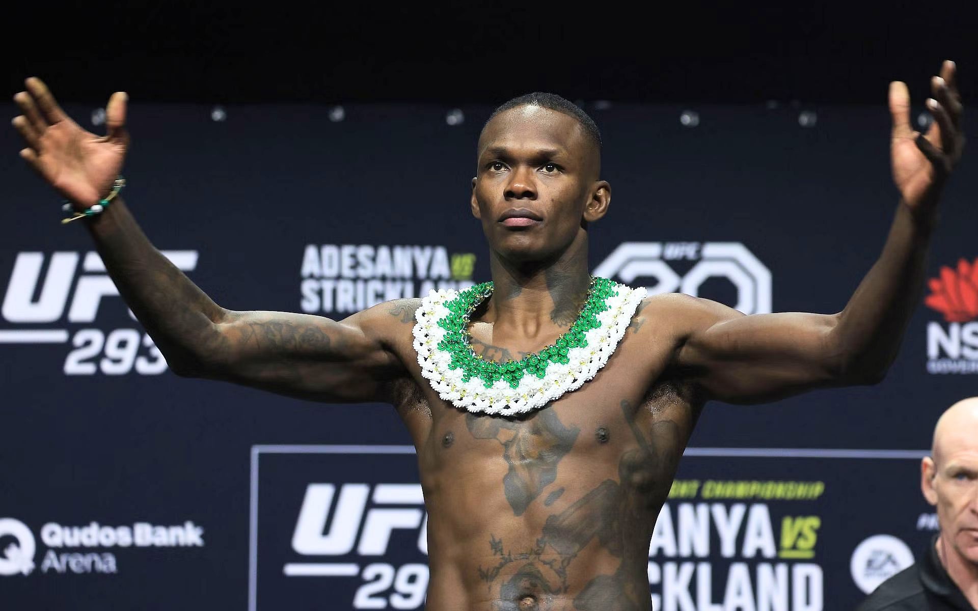 Israel Adesanya (pictured) names three opponents he would like to fight when he returns from hiatus [Image Courtesy: @GettyImages]