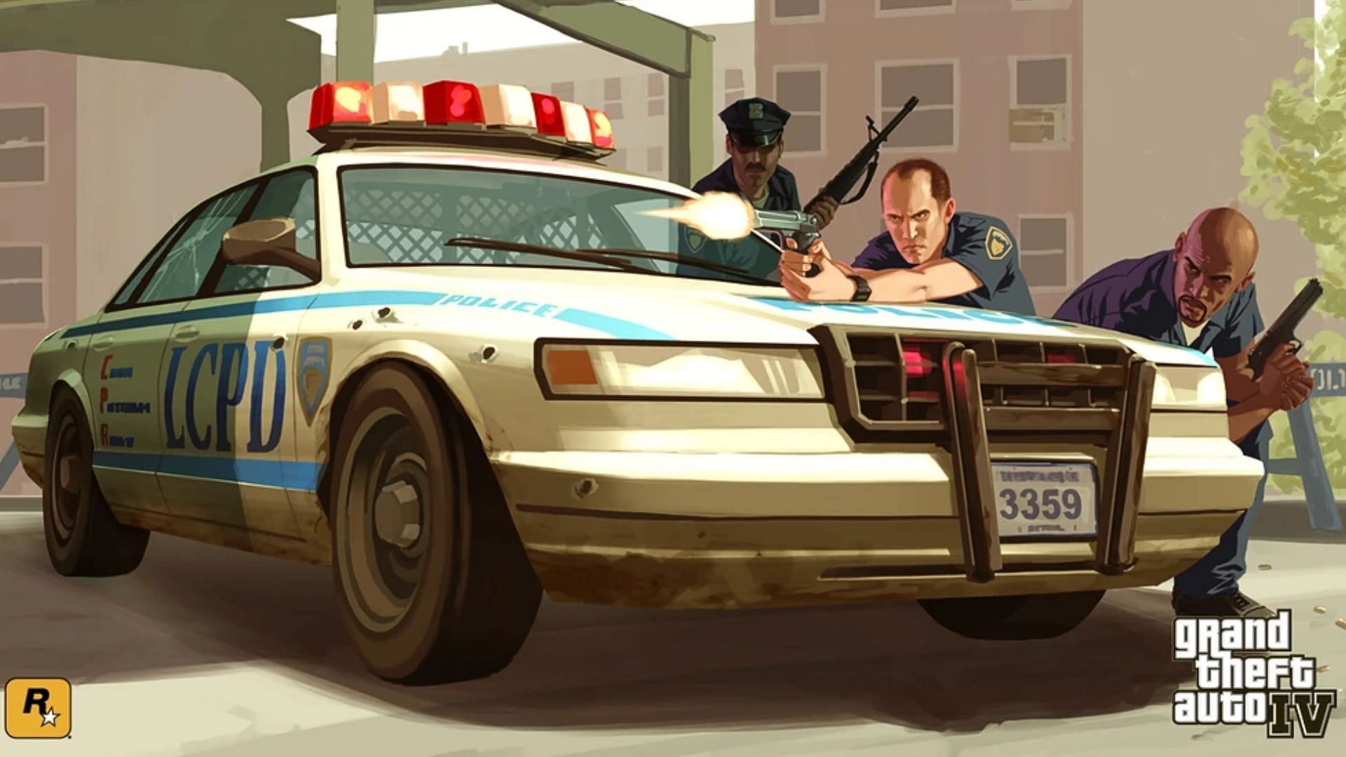 A promotional artwork for the Liberty City Police Department in Grand Theft Auto 4 (Image via Rockstar Games)