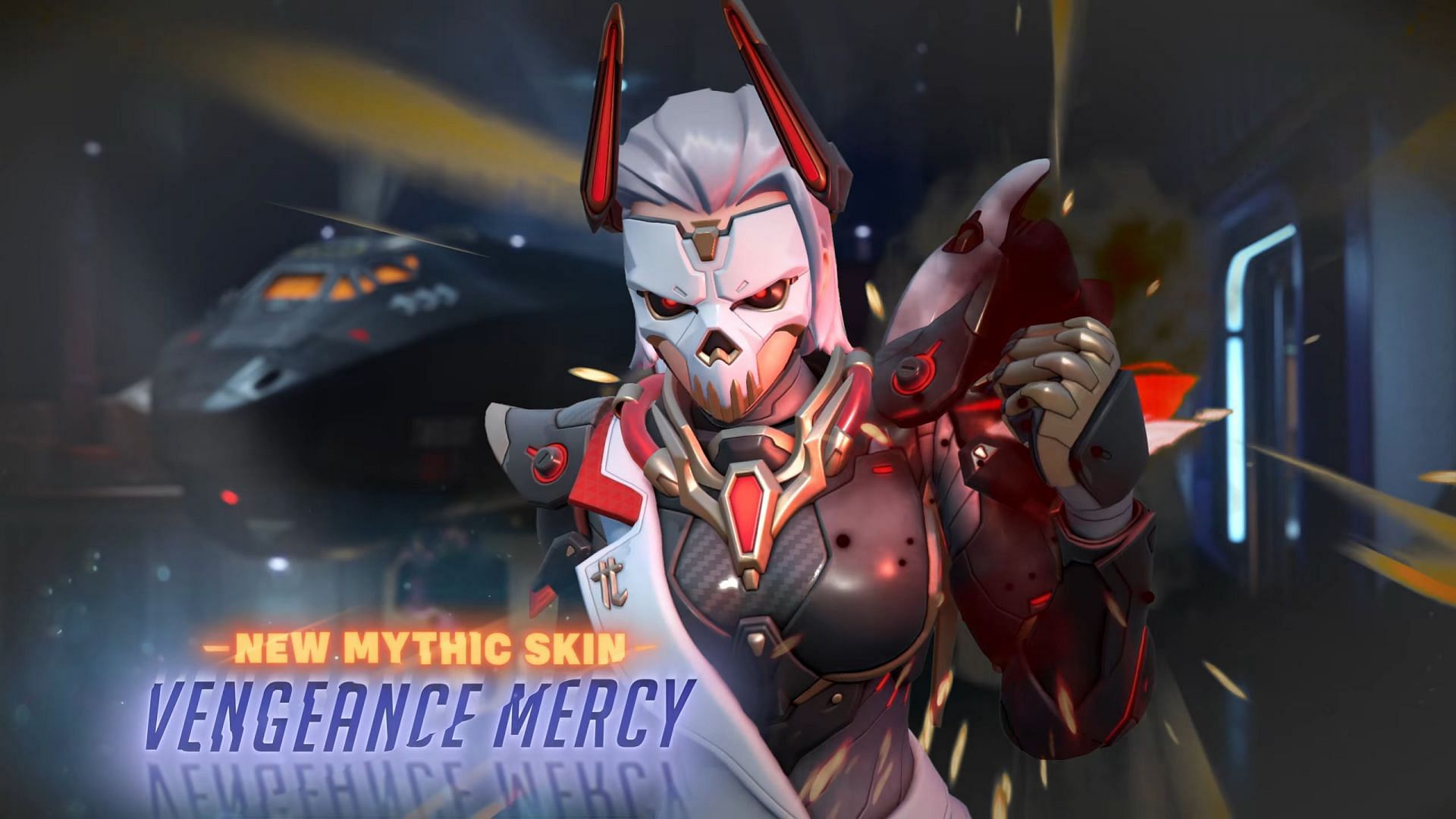 Vengeance Mercy Mythic skin in Overwatch 2,  Mercy Mythic skin
