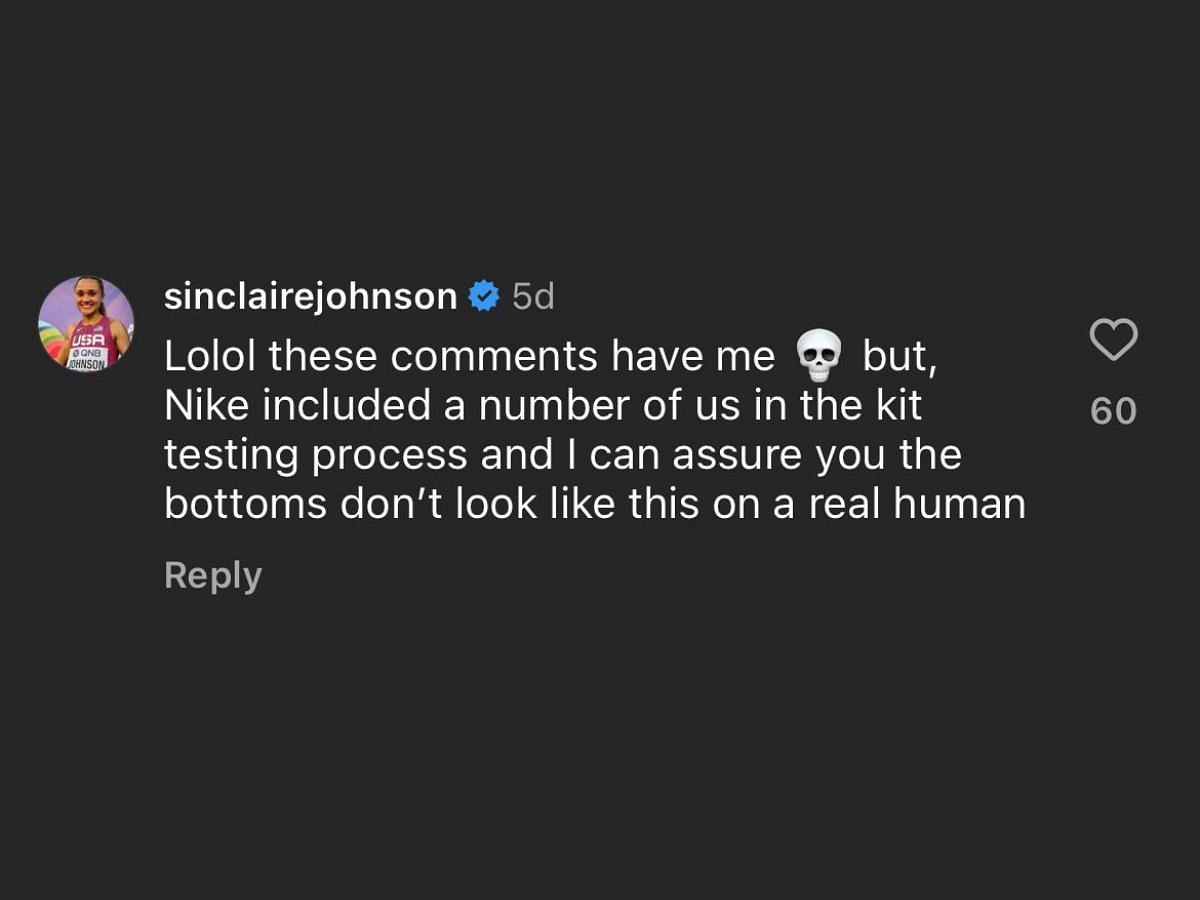 Sinclair Johnson defended Nike (Image via @citiusmag/Instagram)