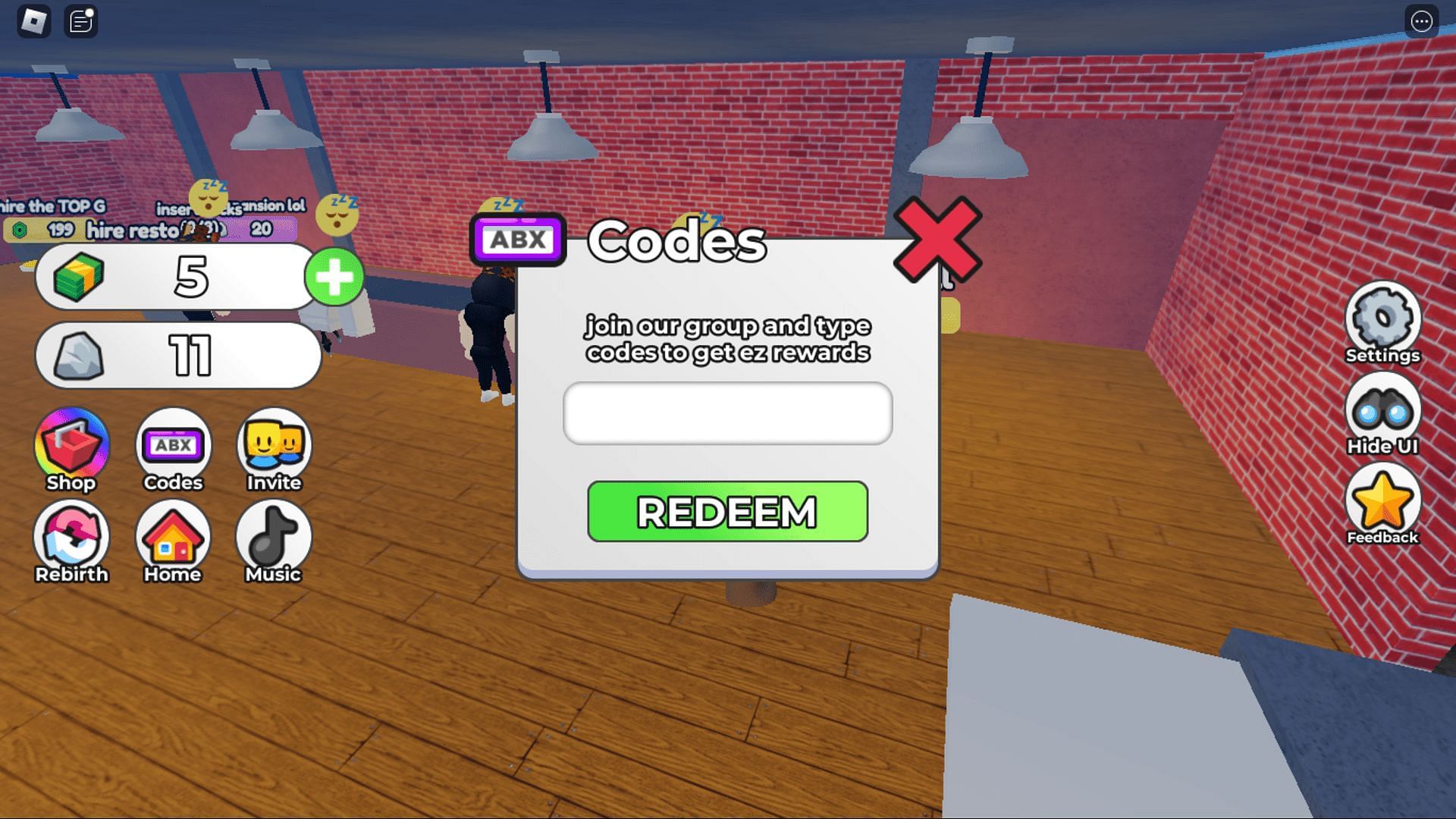 Redeem codes in Prove Dad Wrong by Selling Rocks Tycoon with ease. (Image via Roblox)