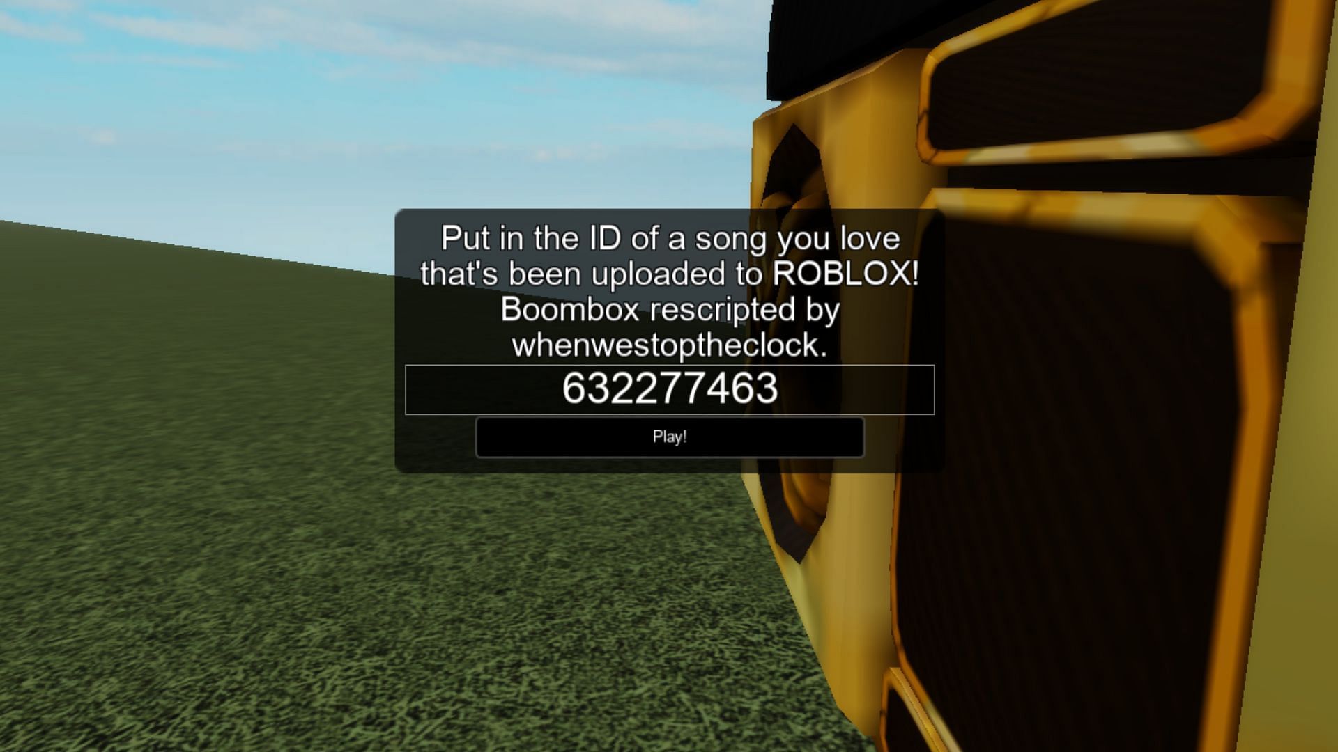 Using a Boombox to play a song (Image via Roblox||Sportskeeda)