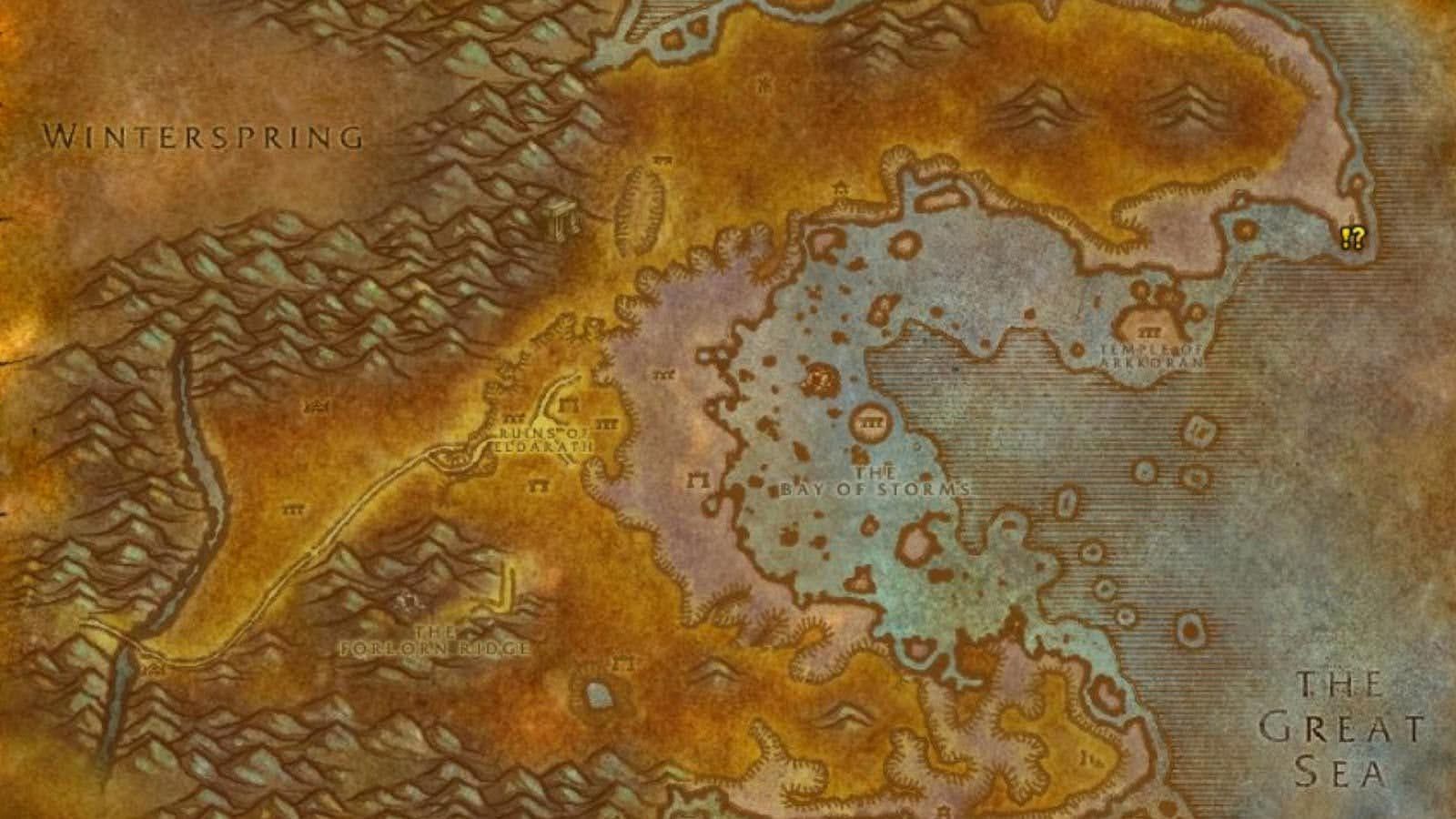 This is the location of the final step of the quest. Bring the eyes here - courtesy of Wowhead (Image via Blizzard Entertainment)