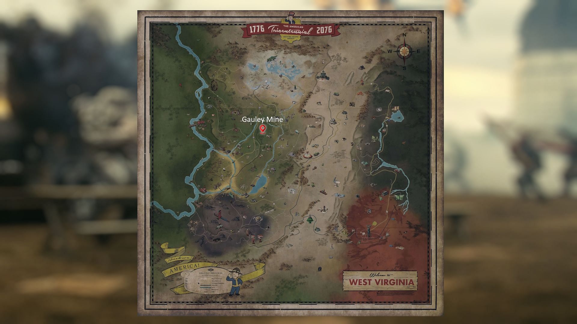 Gauley Mine is located in the Forest region (Image via Bethesda Game Studios)