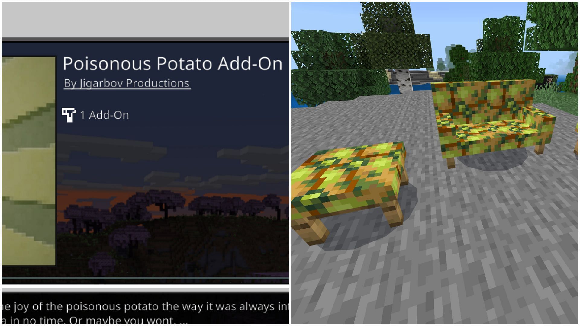 Minecraft Bedrock Edition gets poisonous potato add-on as part of it