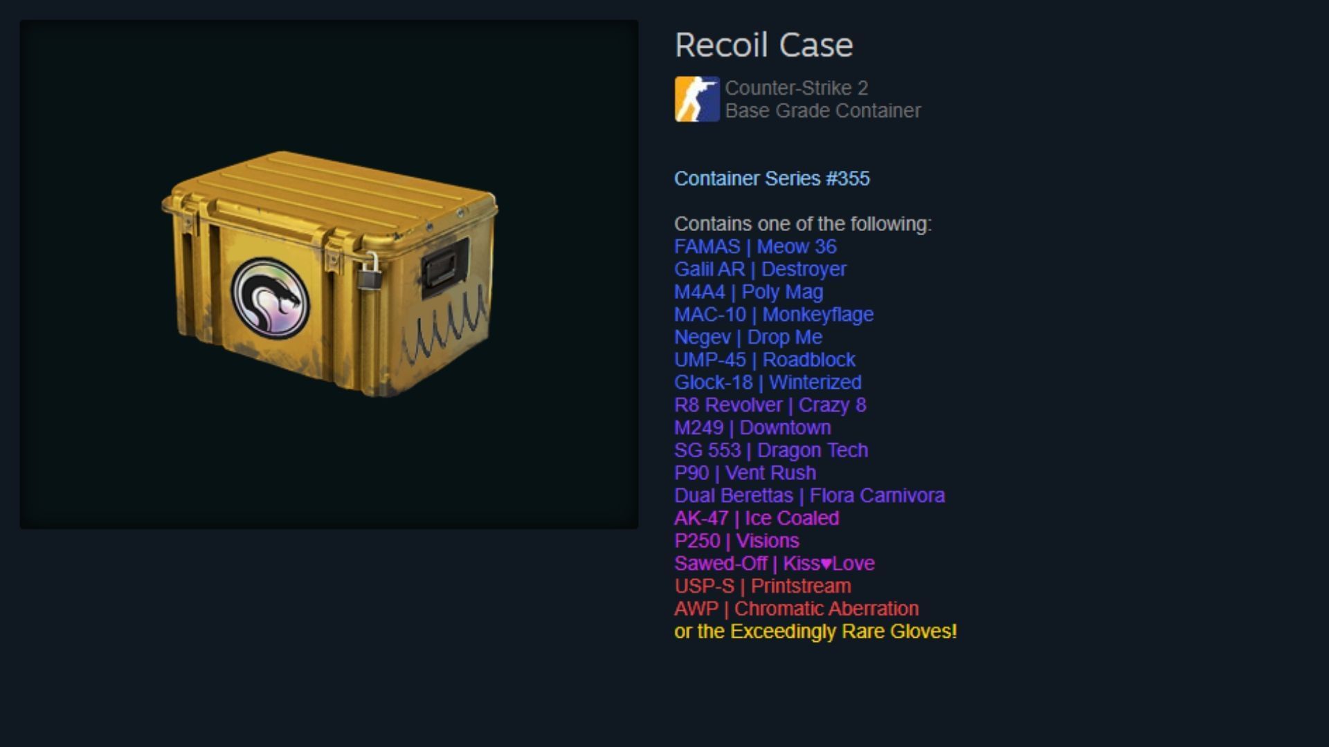 The Recoil Case in CS2 (Image via Valve)