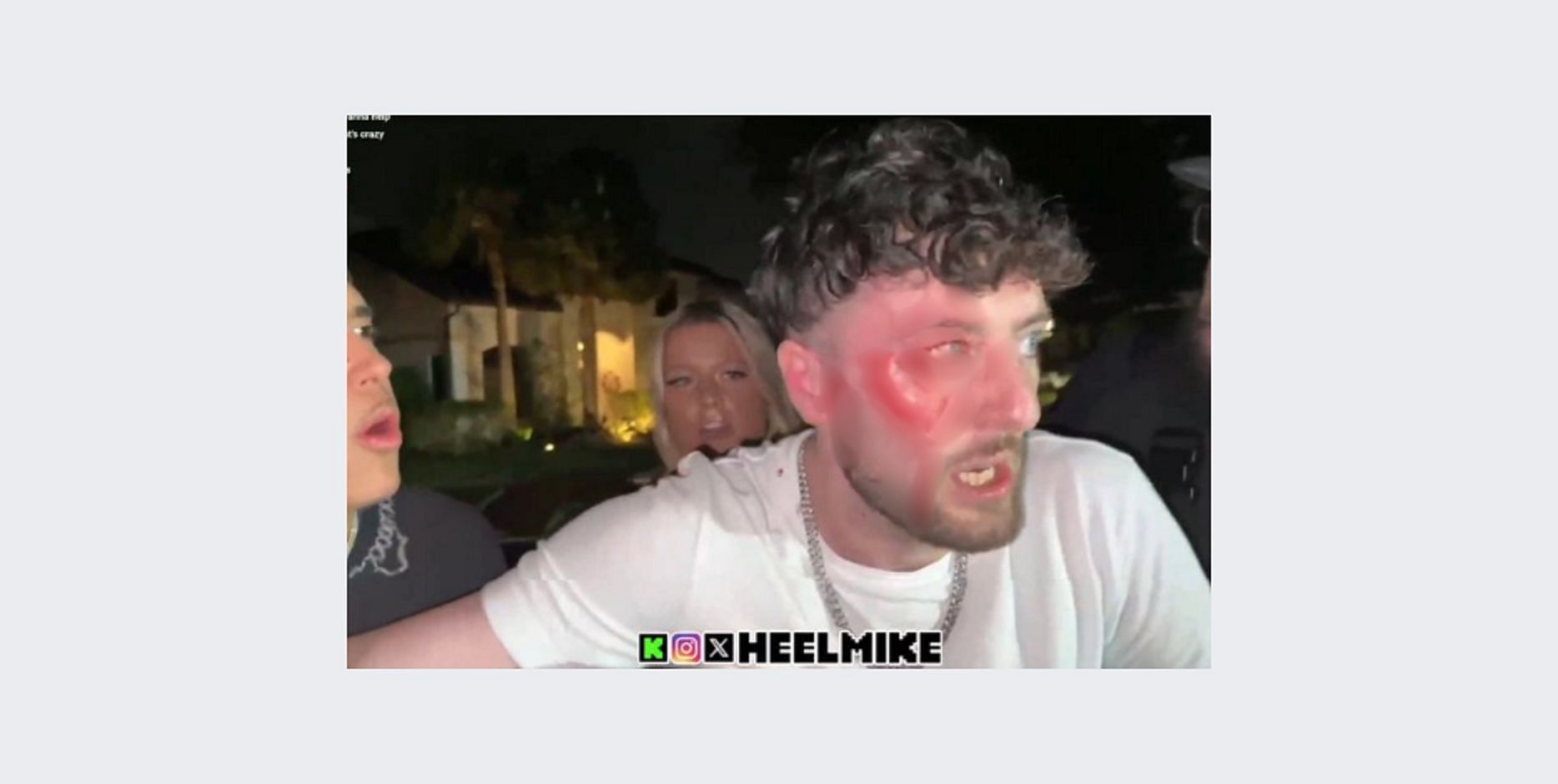 Heelmike ends up with a bloody face (Image via X)