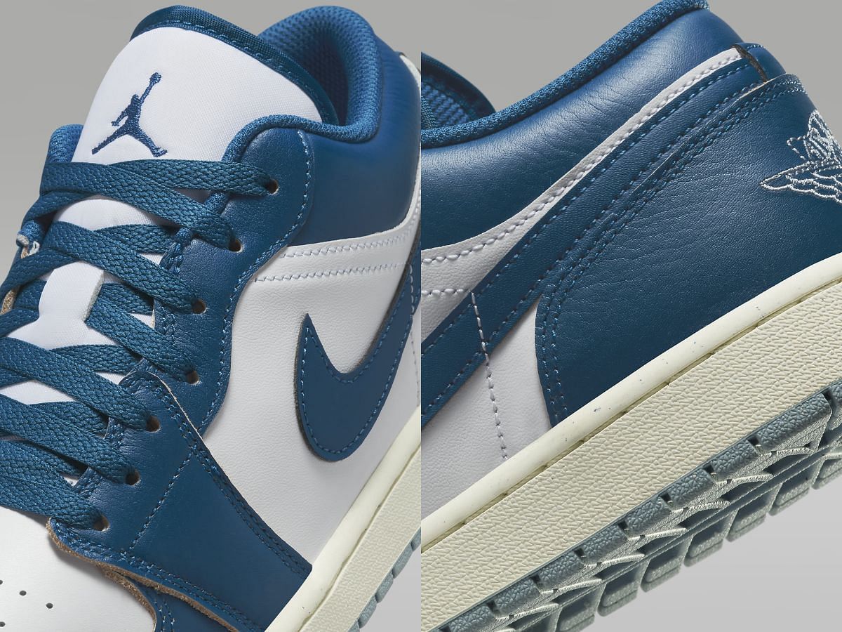 Air Jordan 1 Low SE &quot;White/Industrial Blue&quot; sneakers (Image via Nike)