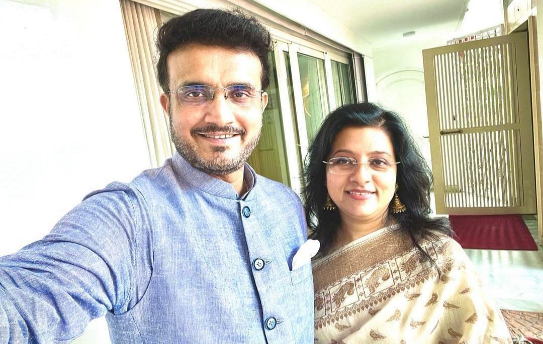 Sourav Ganguly with his wife