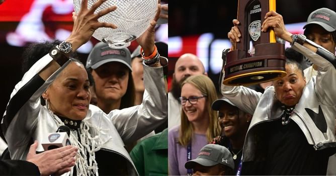 WATCH: South Carolina HC Dawn Staley and Gamecocks WBB staff enjoy at Disney World for victory parade
