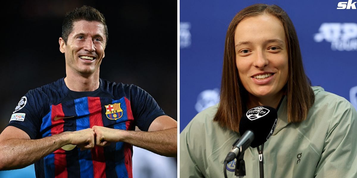 Robert Lewandowski (L), and Iga Swiatek (R)