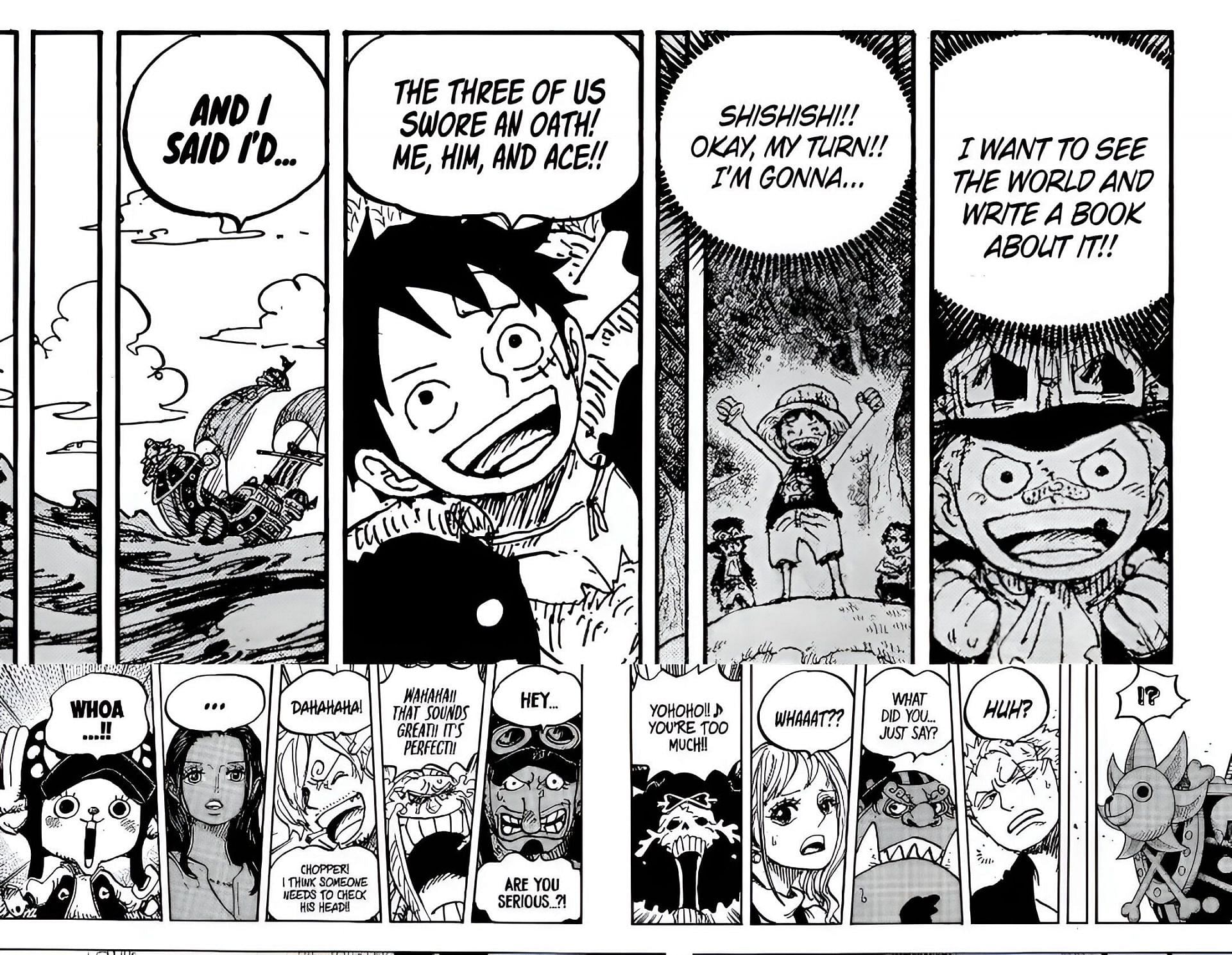 Luffy announcing his dream (Image via Shueisha)
