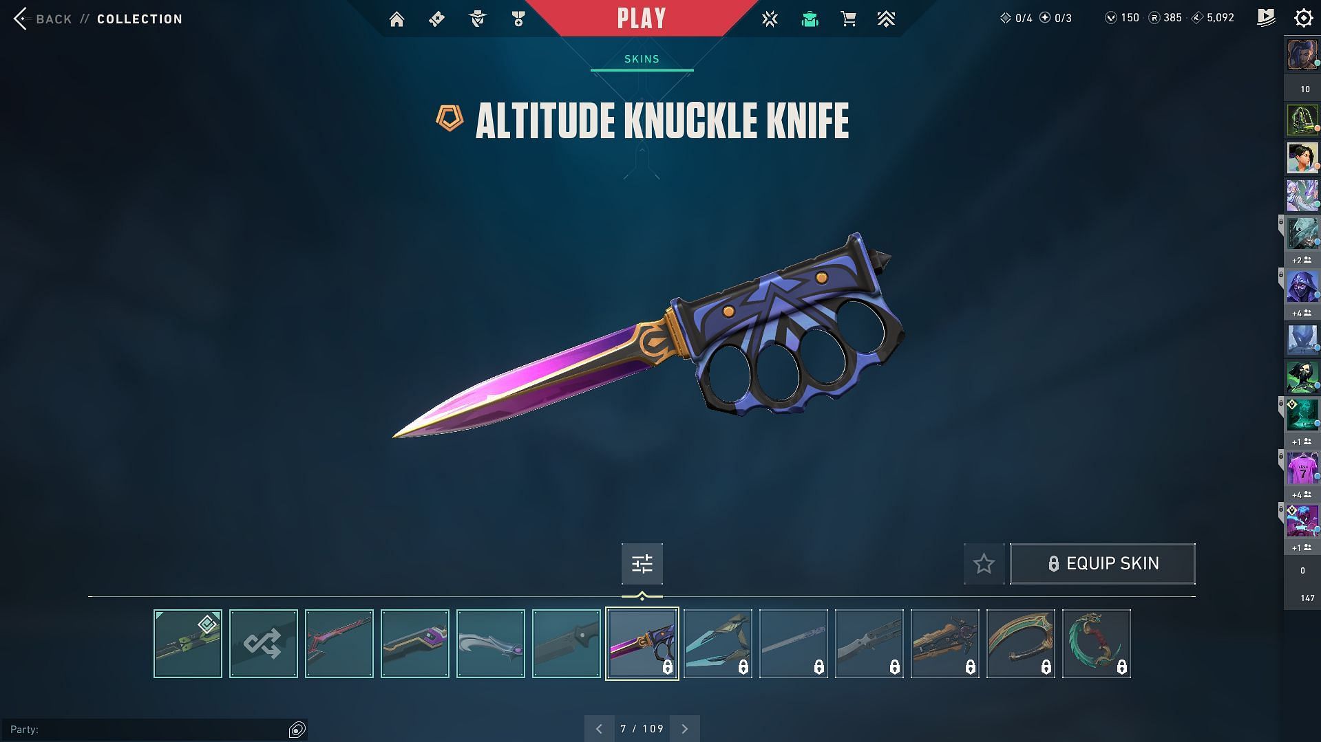 Altitude Knuckle Knife in-game view (Image via Riot Games)