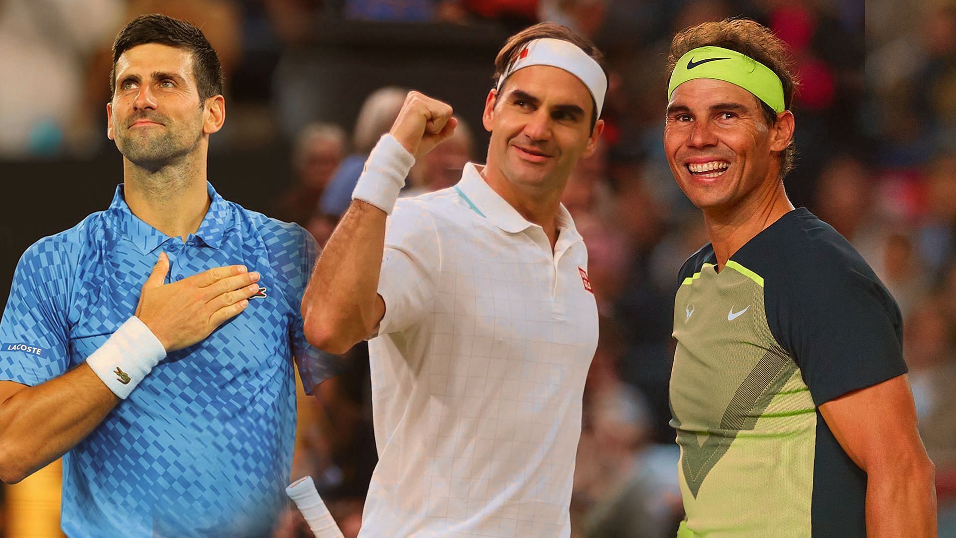 The Big 3 - Novak Djokovic(left), Roger Federer(center) and Rafael Nadal(right)