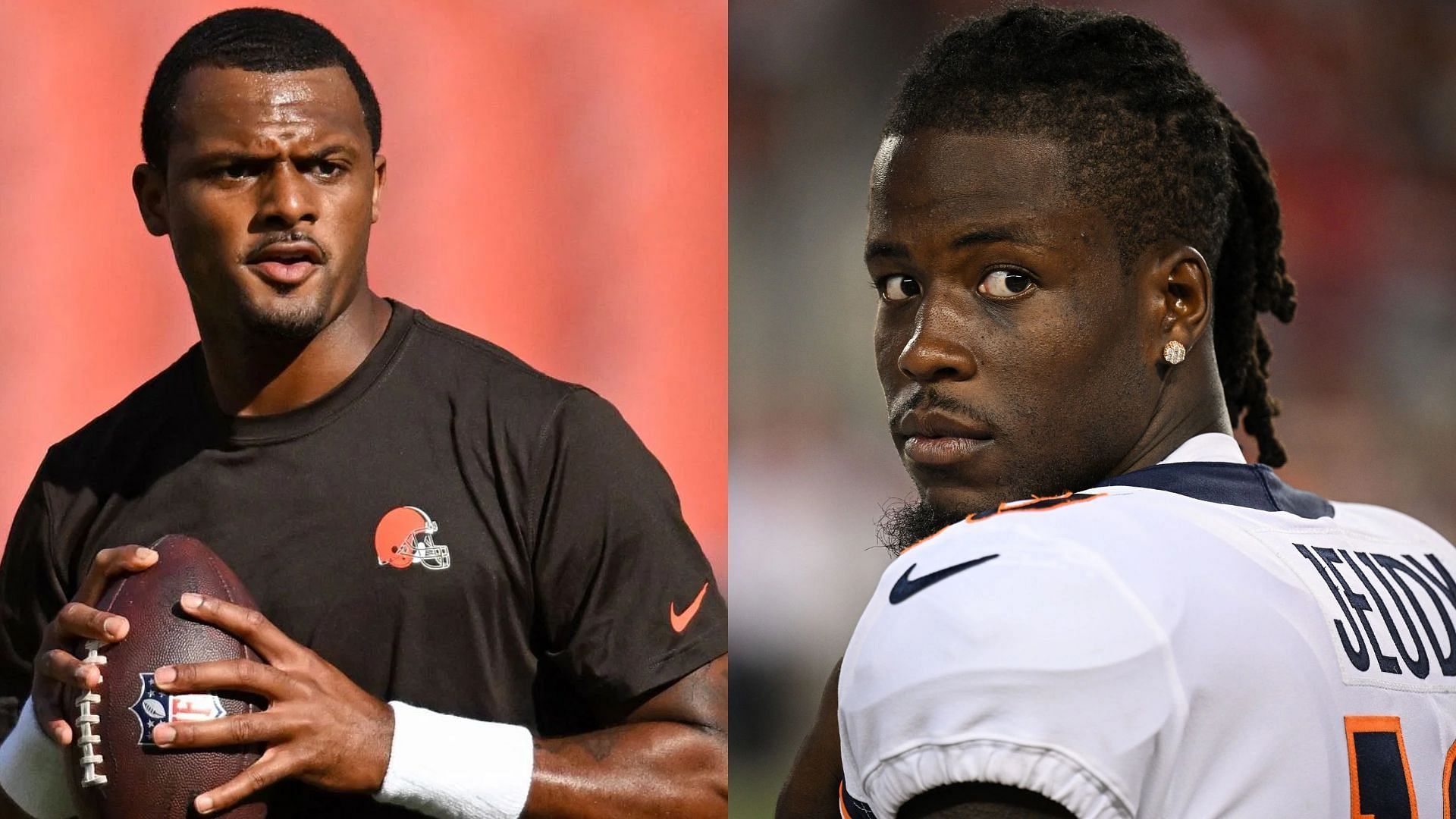 Cleveland Browns quarterback Deshaun Watson and wide receiver Jerry Jeudy