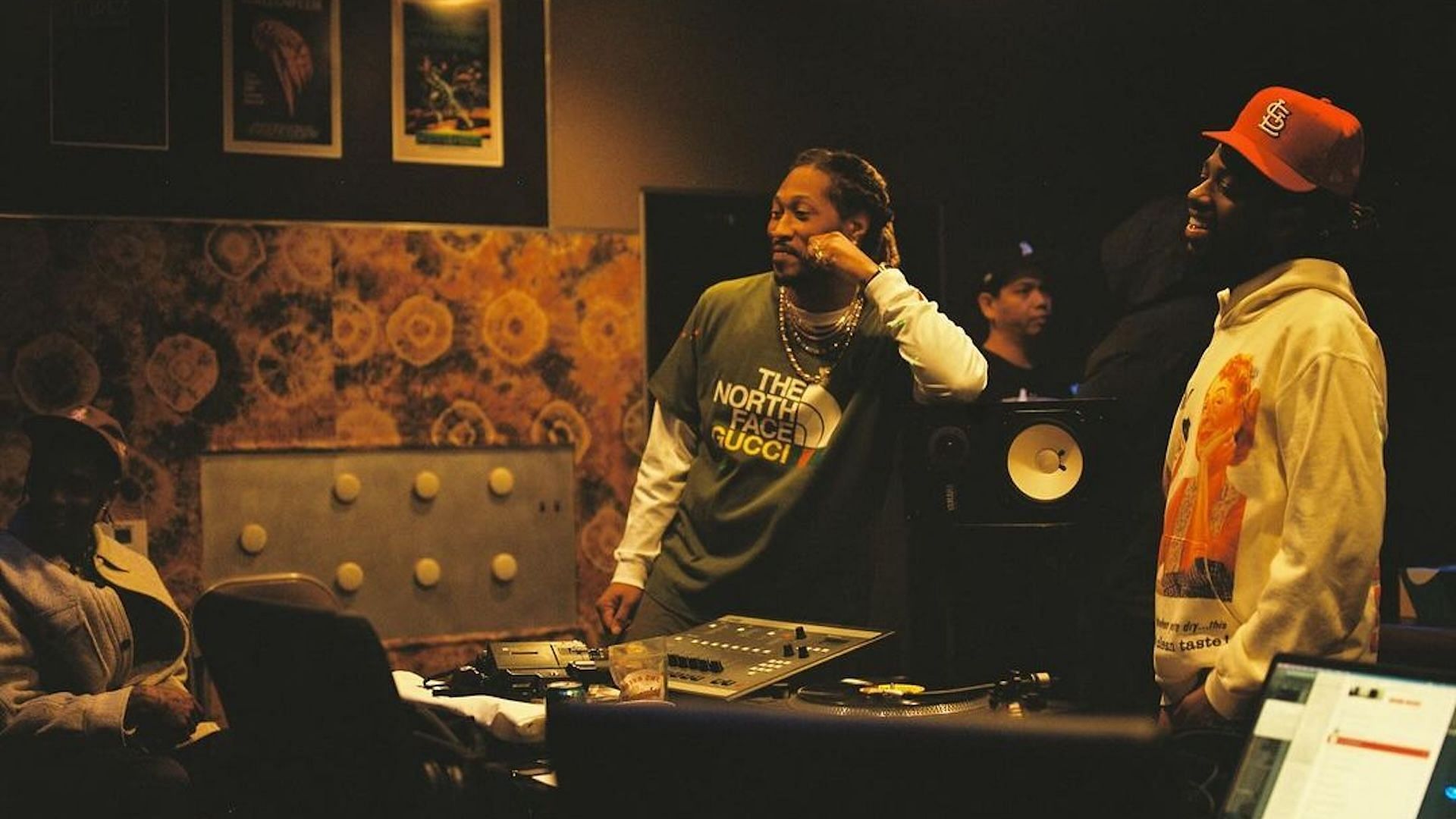 Metro Boomin, Future, and Travis Scott in the studio working on music together (Image via Instagram/@metroboomin)