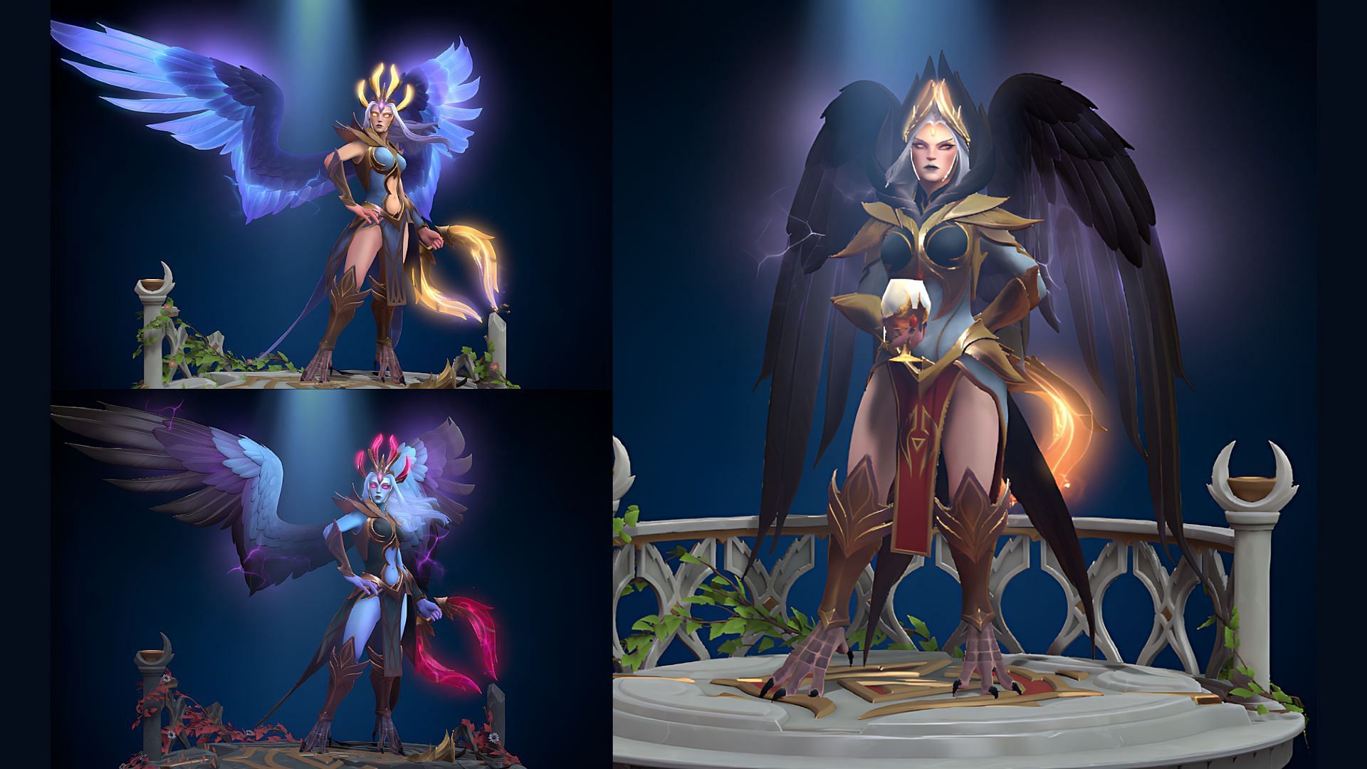 Vengeful Spirit Arcanas: Sovereigns of Skywrath, Servants of Scree&#039;Auk and Queen Imperia (Image via Valve)