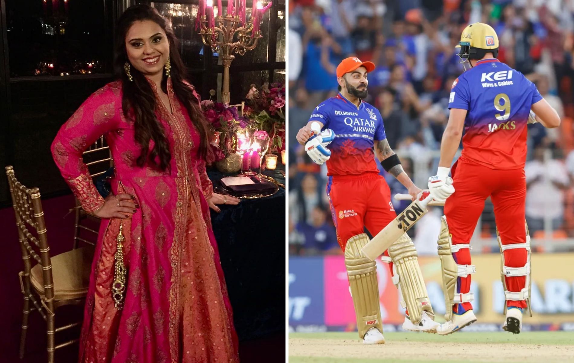 Bhawna Kohli Dhingra (L) praised Virat Kohli and Will Jacks after RCB