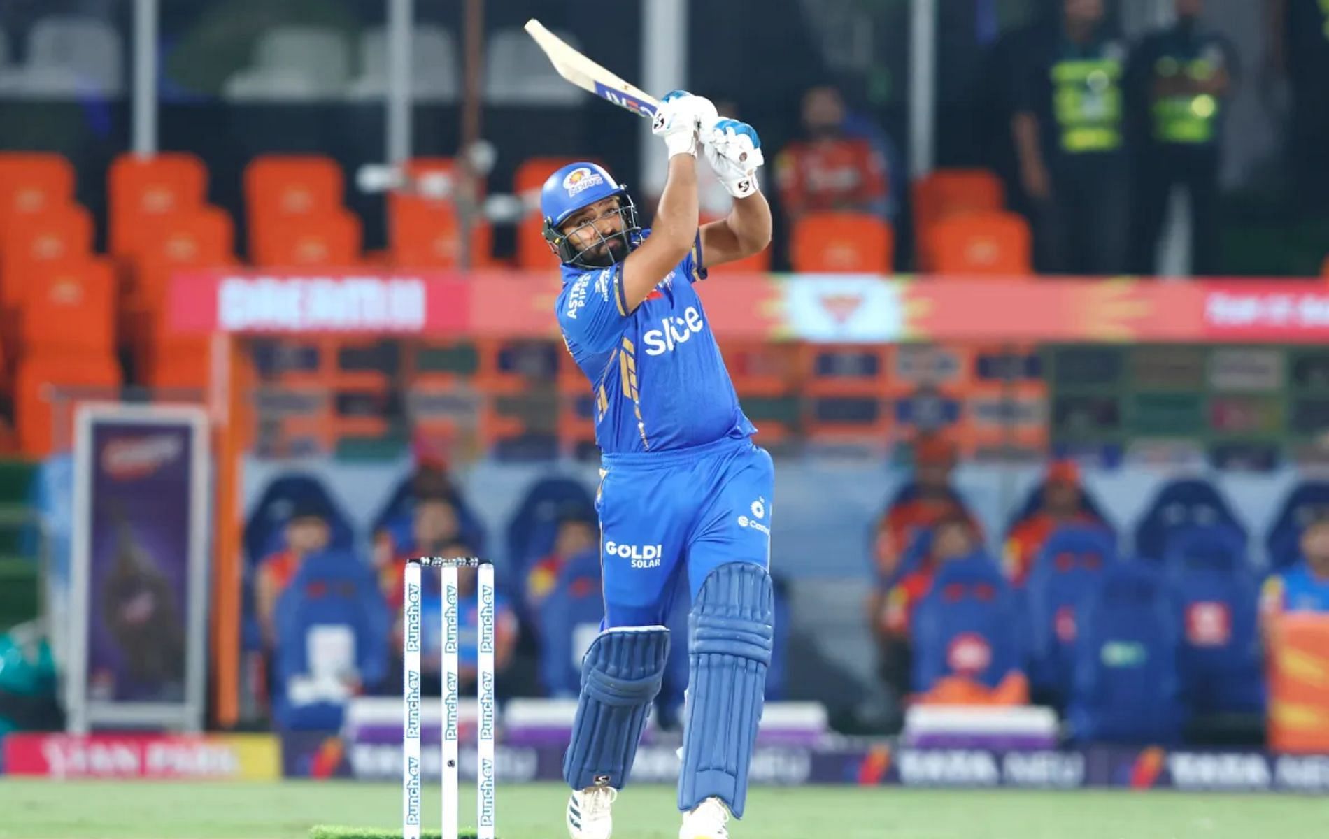 Rohit Sharma in action for MI.