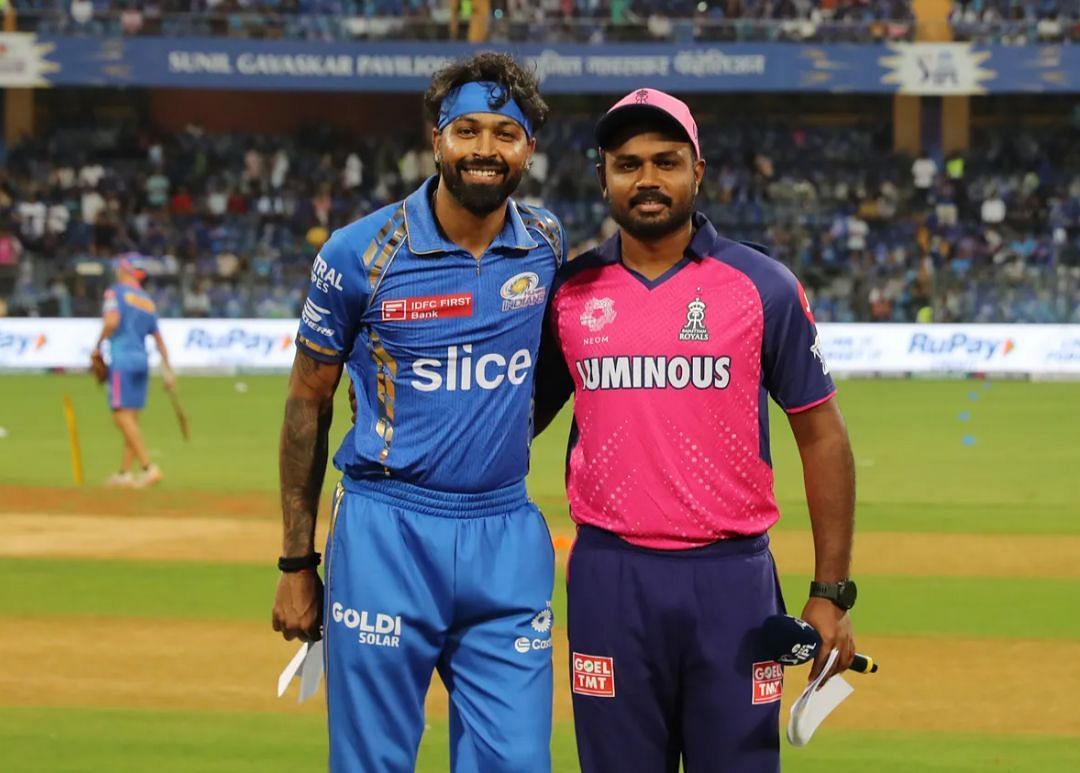 Hardik Pandya and Sanju Samson at the toss