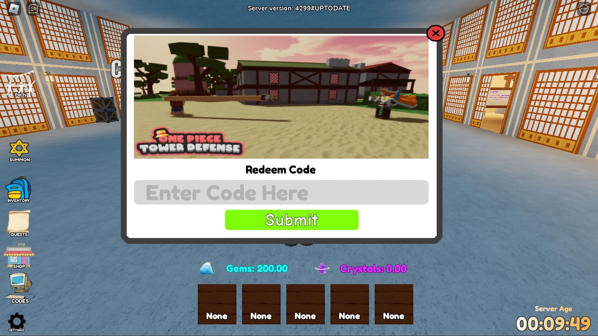 Redeem codes in One Piece Tower Defense with ease (Image via Roblox)