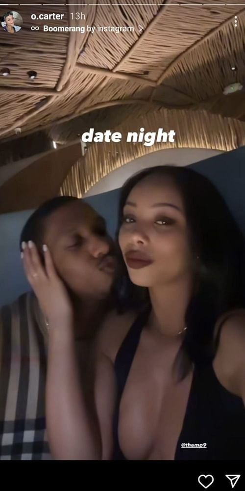 Michael Penix Jr. and Olivia Carter during date night.