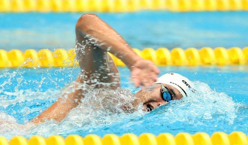 Kushagra Rawat clinches Gold at the South Africa Aquatics meet in the 1500m freestyle event (Image Credits: Kushagra Rawat/Instagram)