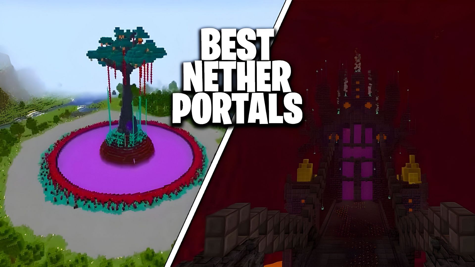 Nether portals can be made in truly cool ways in Minecraft (Image via Youtube/MinecraftHUB)